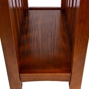 Leick Home 8202 Mission Impeccable End Table with Drawer, Made with Solid Wood, Narrow Side Table for Living Room, Bedroom, Medium Oak Finish