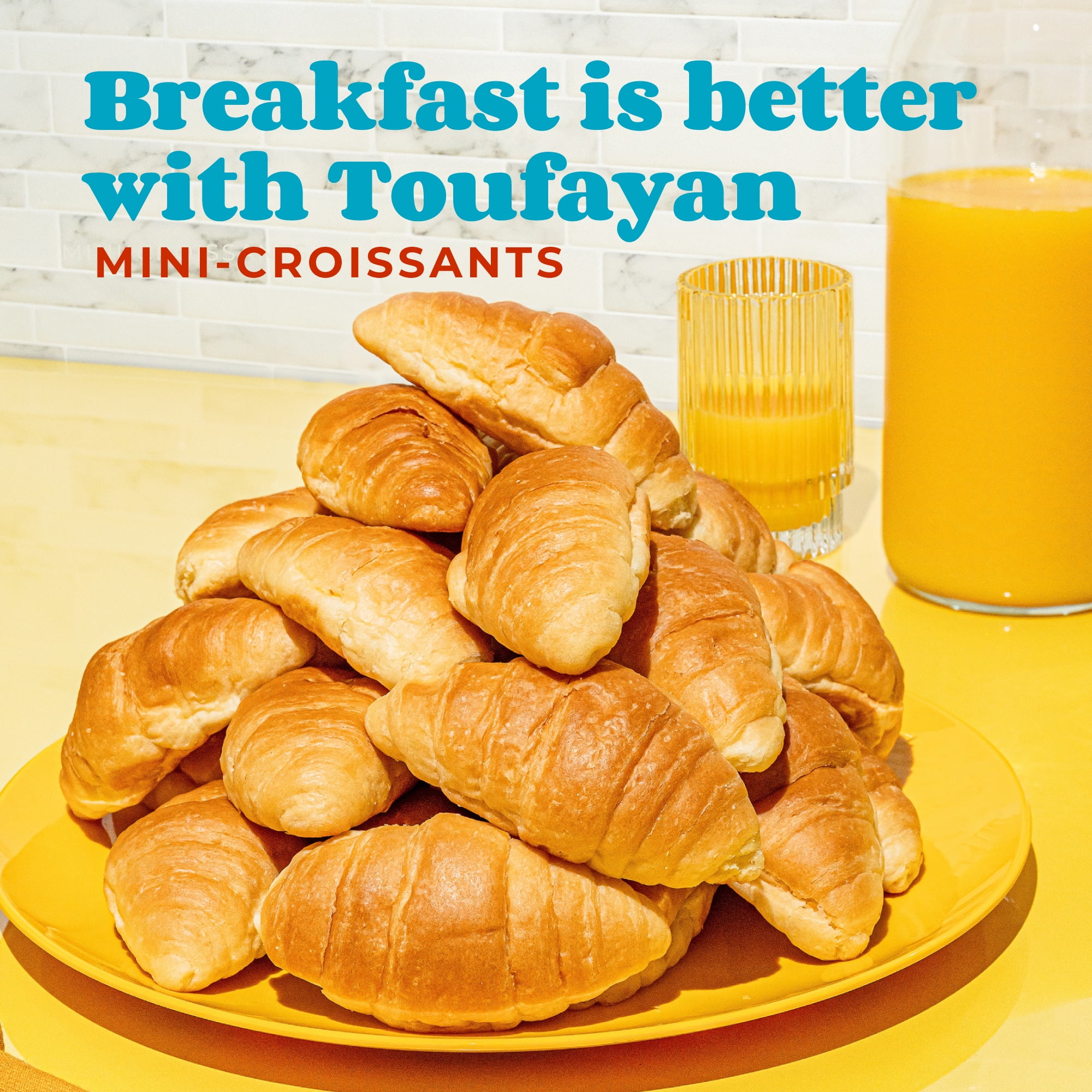 Toufayan Ready to Eat Mini Whole Croissants, Plain, 12.3 oz Bag, Nut-Free