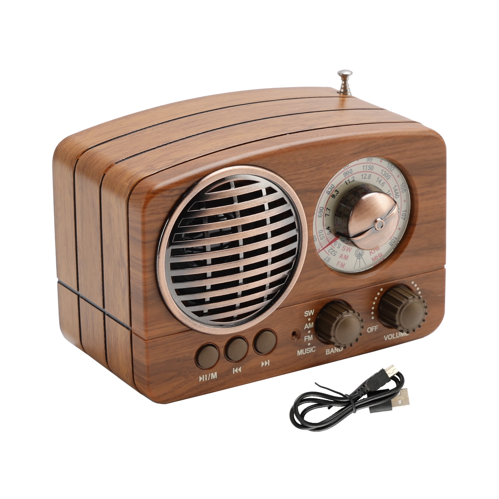 Vintage Radio Retro Bluetooth Speaker-FM Radio with Old fashioned Classic Style, Strong Bass Enhancement, Loud Volume
