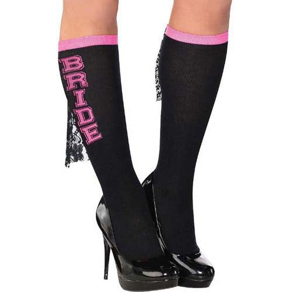Various Knee-High Socks for Women, Black Solid Print