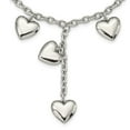 thumbnail image 1 of Stainless Steel 18in Polished Hearts Y Necklace; 18 inch; Lobster (Fancy) Clasp; for Adults and Teens; for Women and Men, 1 of 1