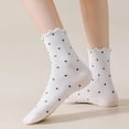 thumbnail image 4 of Women's Ruffle Socks,Casual Cute Ankle Socks Breathable Knit Cotton Soft Frilly Crew Socks for Women 6 Pack, 4 of 7