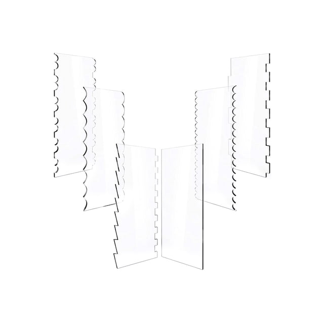 Borde De Pastel Acrílico Más Suave Transparente Decoración De Pasteles Peine Conjunto De Dientes De Sierra Raya Suave Raspador De Pastel Lateral Herramienta Hogar Panadería Diy 6 Uds. Minnieouse HA013917-00