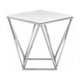 thumbnail image 1 of Carol End Table made with Real Marble and Stainless Metal Frame in Chrome, 1 of 3