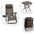 Zero Gravity Chair Set with Side Table Folding Reclining Chair with