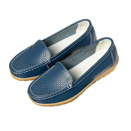 Xysaqa White Tennis Shoes Women  Slip on Flats Shoes Women s Casual Single Shoe Cowhide Peas Mom Shoes Cowhide Soled Slipsole Shoes Womens Dress Shoes on Clearance