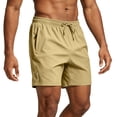 thumbnail image 6 of Nestiefly Men's Athletic Shorts Quick Dry Lightweight Linerless Gym Workout Hiking Shorts with Zipper Pockets Khaki 2XL, 6 of 6