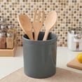 thumbnail image 2 of Mainstays Glazed Stoneware Utensil Holder, Gray, 2 of 4
