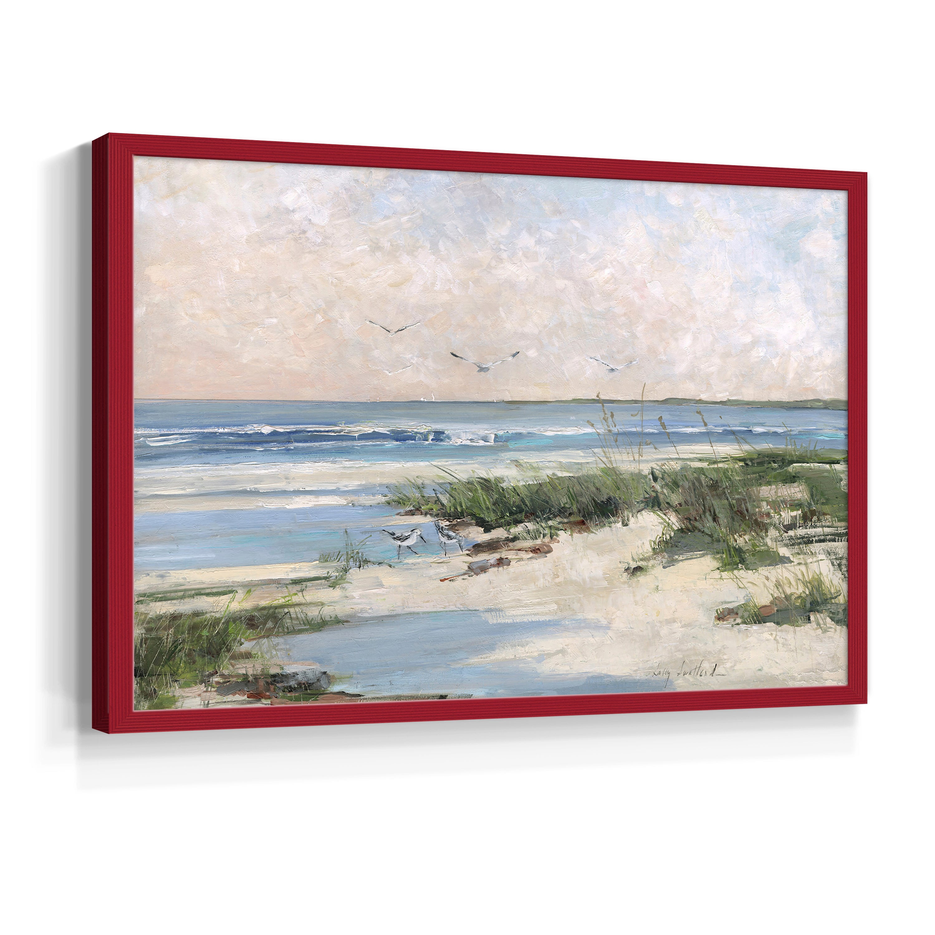 Soft Morning Sea by Sally Swatland - Restickable Framed Giclée Print