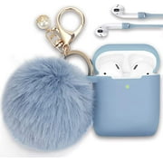 AirPods Case Silicone with Pom Keychain & AirPods Strap
