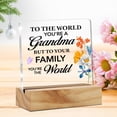 thumbnail image 3 of Grandma Gifts From Grandchildren Grandson Granddaughter, Grandmother Gifts for Birthday Christmas Mother's Day, to the World You Are a Grandma Clear Desk Sign Nana Acrylic Sign, 3 of 5