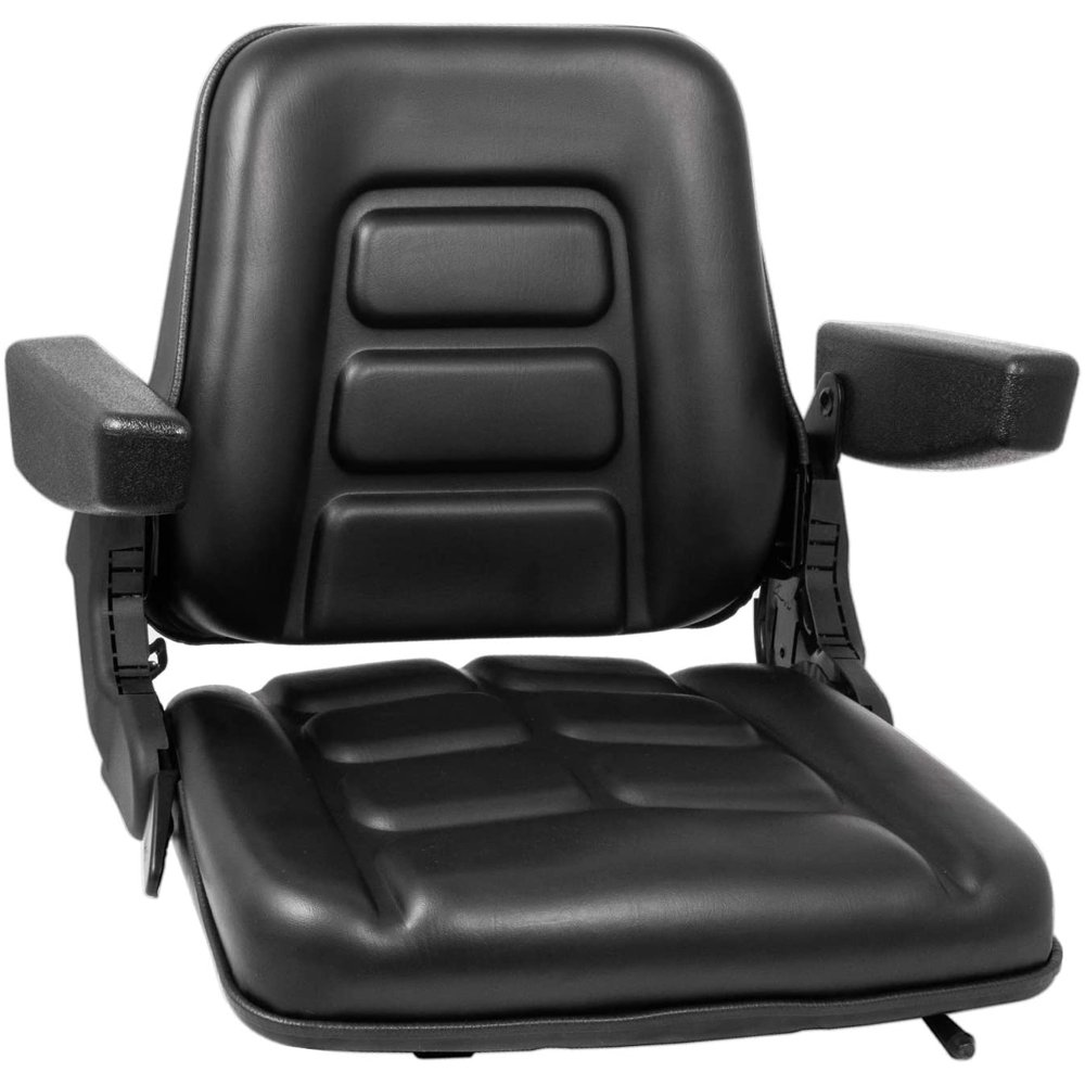 VEVOR Seat Universal 180° Adjustable Back, Tractor Seat with Armrest