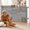 Gray-33" X 80"(With Cat Door ), variant on Retractable Gate With Cat Door 55" Wide For Stairs Pet Dog The House Safety Gates
