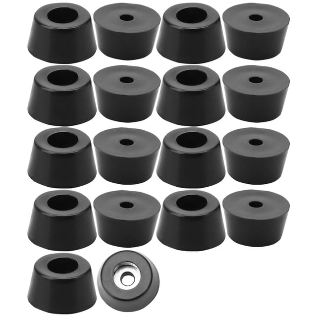 18pcs Tope de goma para impresora, protector de escritorio con arandela de metal, D15x12xH8mm