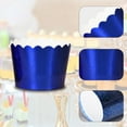 thumbnail image 3 of 50pcs solid color cake cupcake baking paper cupcake mold cake containerBlue, 3 of 5