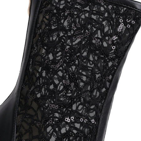 

Cathalem Womens High Heel Pumps Size 15 2022 New Spring And Autumn Season Mesh Lace High Heeled Boots for Women Size 13 Black 8.5