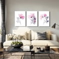 thumbnail image 3 of 3 Piece Modern pink red Flowers Canvas Wall Art for Bedroom Living Room decor,Bathroom Wall Decor,3 Panels framed Wall Watercolor Painting Kitchen Home Decoration Canvas Print Artwork Wall Mural, 3 of 6