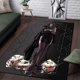 thumbnail image 1 of Hermosa alfombra bivariada con pintura de fantasmas para sala de estar, área grande, decoración del hogar bohemia suave negra100x120cm (39x47 pulgadas)100x120cm (39x47 pulgadas) zhangmengya unisex, 1 of 2