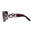 thumbnail image 3 of Womens Luxury Rhinestone Jewel Trim Metal Chain Arm Sunglasses Purple Smoke, 3 of 4