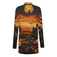 thumbnail image 5 of Fewfanhot Cardigan Sweaters for Women Halloween Long Sleeve Cardigan Fall Open Front Cardigan Pumpkin Print Medium Length Coat, 5 of 6