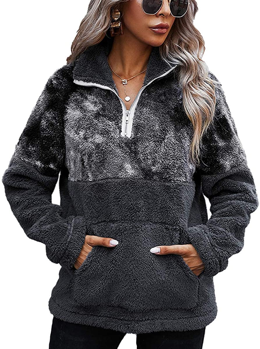 fluffy half zip sweatshirt