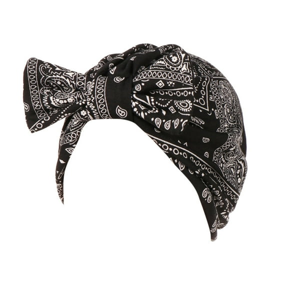 Fimkaul Head Wraps for Women Beanie Hat Bowknot Muslim Ruffle Beading Turban Mens Winter Caps