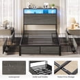 thumbnail image 7 of Bolvdo Twin Bed Frame with Two-Tier Storage Headboard, USB Port and LED Light, Four Storage Drawers, Grey, 7 of 7
