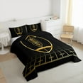 thumbnail image 3 of Homewish Boho Theme Full Size Comforter Sets,Retro Bohemain Print Bedding Comforter Set,Black Gold Bedding Sets For Adults,Breathable Home Decor Reversible,3 Pieces, 3 of 8