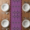 thumbnail image 4 of Table Runner 72 Inches Long for Kitchen Dining, Purple Boho Dresser Scarf Farmhouse, Dining Table Decorations for Wedding/Parties, Country Abstract Geometric Ethnic Aesthetic 14 x 72 In, 4 of 8