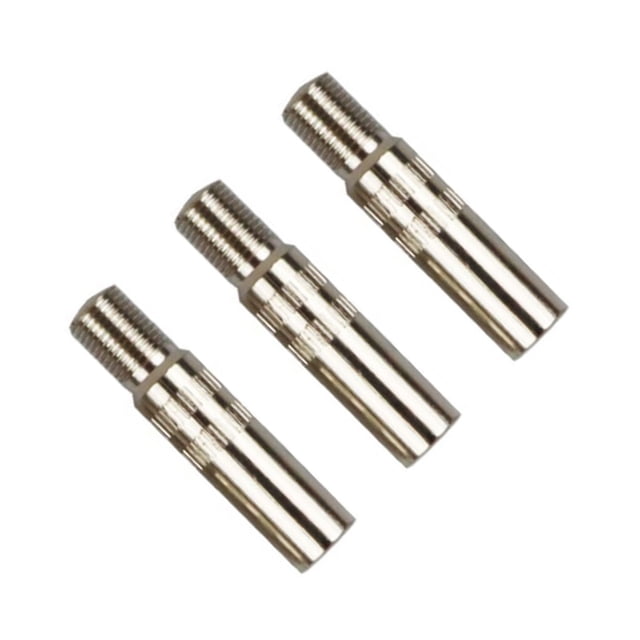 paquete de 3 válvulas de adaptador de extensión profesional advancent para patinete eléctrico, tres adaptadores metálicos plateados de tamaño aprox. 7 x 2.7 x 1.1 cm con rosca y cuerpo estriado, reemplazo compatible con 1S/M365/Pro; portátil, facilita el inflado del neumático y a menudo se usa para llevar repuestos de viaje.