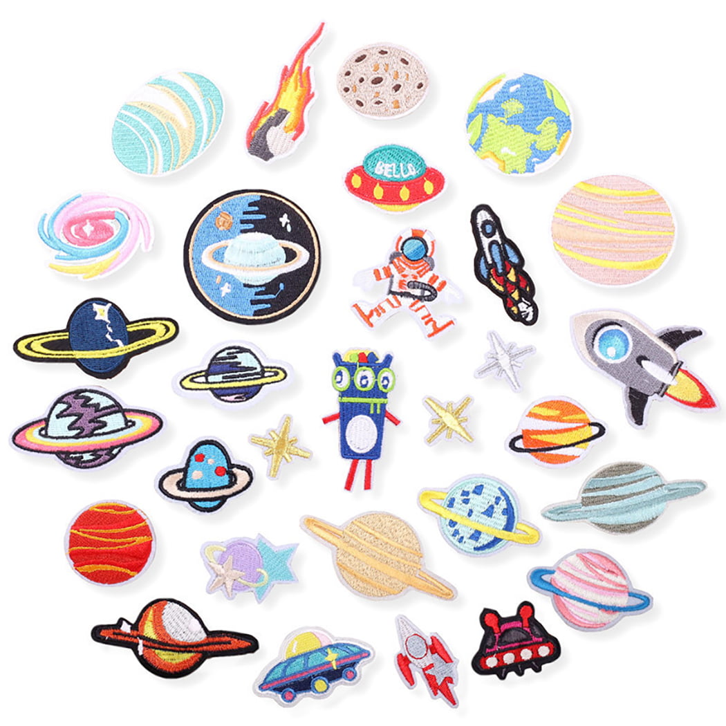 Space Planet Embroidered Iron on/Sew on Patch 