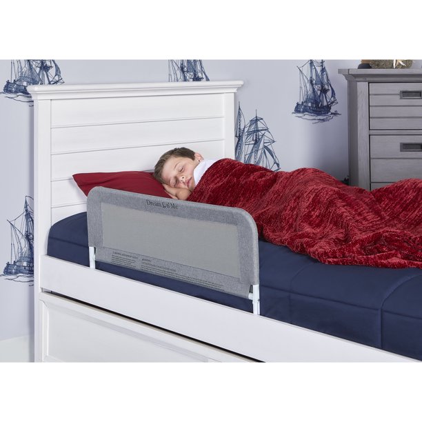 Dream On Me Security Rail For Twin Size Bed in Gray