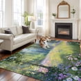 thumbnail image 3 of Spring Daisy Flowers Area Rug 5x8 Washable Rug Non Slip Green Tree Leaves Forest Natural Scenery Large Area Rug Soft Stainresistant Indoor Floor Carpet for Living Room Bedroom Home Office Dining Room, 3 of 8