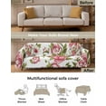 thumbnail image 3 of Vintage Floral Sofa Covers for 3 Cushion,Washable Couch Cover for Sectional Sofa Slipcovers with Tassel,Botanical Flower Watercolor Pink Sage Green Loveseat Covers Futon Cover Throw Blanket 71x118, 3 of 8