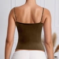 thumbnail image 5 of KHONTS Women's Basic Double Lined Scoop Neck Tanks Tops Adjustable Strap Cami Tank Summer Sleeveless Tops Brown L, 5 of 6