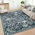 thumbnail image 2 of HOMERRY Area Rug 5' x 7' Tiger Pattern Rug for Living Room Washable Stain Resistant Non-Shed Low Pile Carpet, Blue, 2 of 6