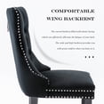 thumbnail image 6 of JETEAGO Velvet Dining Chair Set of 4, Upholstered Tufted Dining Room Chair with Nailhead Trim and Solid Wood Leg for Kitchen, Black, 6 of 8