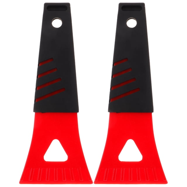 Shisuyan 2pcs Mini Plastic Scraper Portable Ice Scraper Snow Removal Accessory For Car Windshield Snow Removal And Kitchen Cleaning
