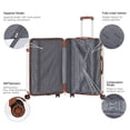 thumbnail image 4 of Luggage 3-Pieces Set ABS Durable Suitcase with Spinner Wheels Cream White 20"24"28", 4 of 6