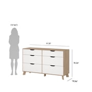 Tvilim Ikast Jackson Hickory/White 6 Drawer Double Dresser