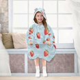 thumbnail image 7 of Wearable Blanket with Sleeves and Pocket Oversized Hooded Sweatshirt 3-14 YR Strawberry S, 7 of 7