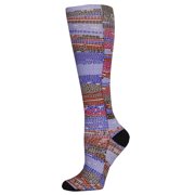 Celeste Stein Graduated Compression Knit Socks, Queen Wide Calf, 8-15mmHg, Cobblestone with Black Heel and Toe