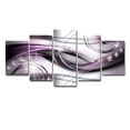 thumbnail image 5 of Pintura en aerosol de alta definición, pintura al óleo, pared, cinco hechizos, curva púrpura abstracta, pintura de decoración del hogar con diamantes, 5 of 5