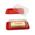 thumbnail image 2 of Dependable Industries 2 Pack  Butter Dish With Cover and Handles Fits Both Elgin East Coast and West Coast Bars of Butter (Red), 2 of 5