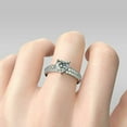 thumbnail image 5 of HeartsAndYou 2.5ct Heart Moissanite 3 Row Accent Solitaire Engagement Ring for Women 18k White Gold over Silver, 5 of 5