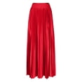 thumbnail image 5 of AUNVITO Women's Pleated Skirt Elastic Waist Ankle Length Casual and Fashionable Solid Color, 5 of 5