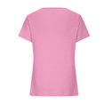 thumbnail image 5 of Lovskoo Summer Tops for Women 2024 Round Neck Short Sleeve Solid Color Trendy Fold Printed Regular Button Top Pink, 5 of 7