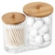 thumbnail image 1 of Miuline Soporte para Estropajo de Algodón con Tapa de Bambú, Dispensador de Estropajo de Algodón Acrílico Q-tip, Organizador de Tocador para Bathroom, 1 of 8