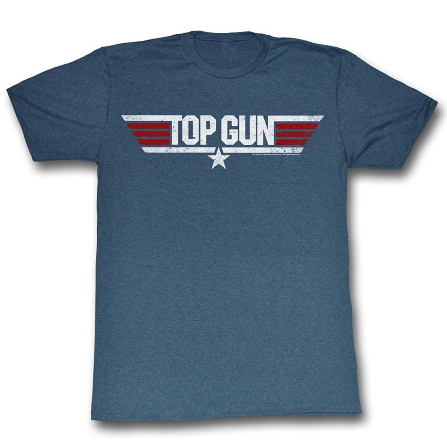 Top Gun Logo Adult Heather Navy TShirt