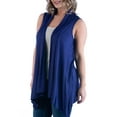 thumbnail image 3 of 24/7 Comfort Apparel Women's Plus Size Asymmetric Open Front Cardigan, 3 of 4
